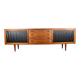 Extra long Danish sideboard, teak, oak, leatherette, 280 cm, Arne Hovmand-Olsen