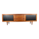 Extra long Danish sideboard, teak, oak, leatherette, 280 cm, Arne Hovmand-Olsen