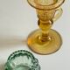 Bougeoirs vintage en verre teinté