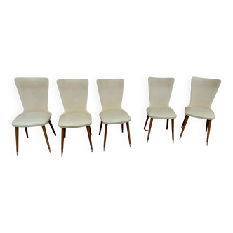Set of 5 dining room chairs 1960 vintage