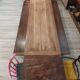 19th-century solid walnut farmhouse table, benches, extensions, Ardèche.