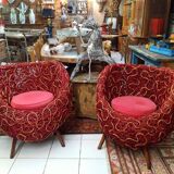 Pair of rattan armchairs