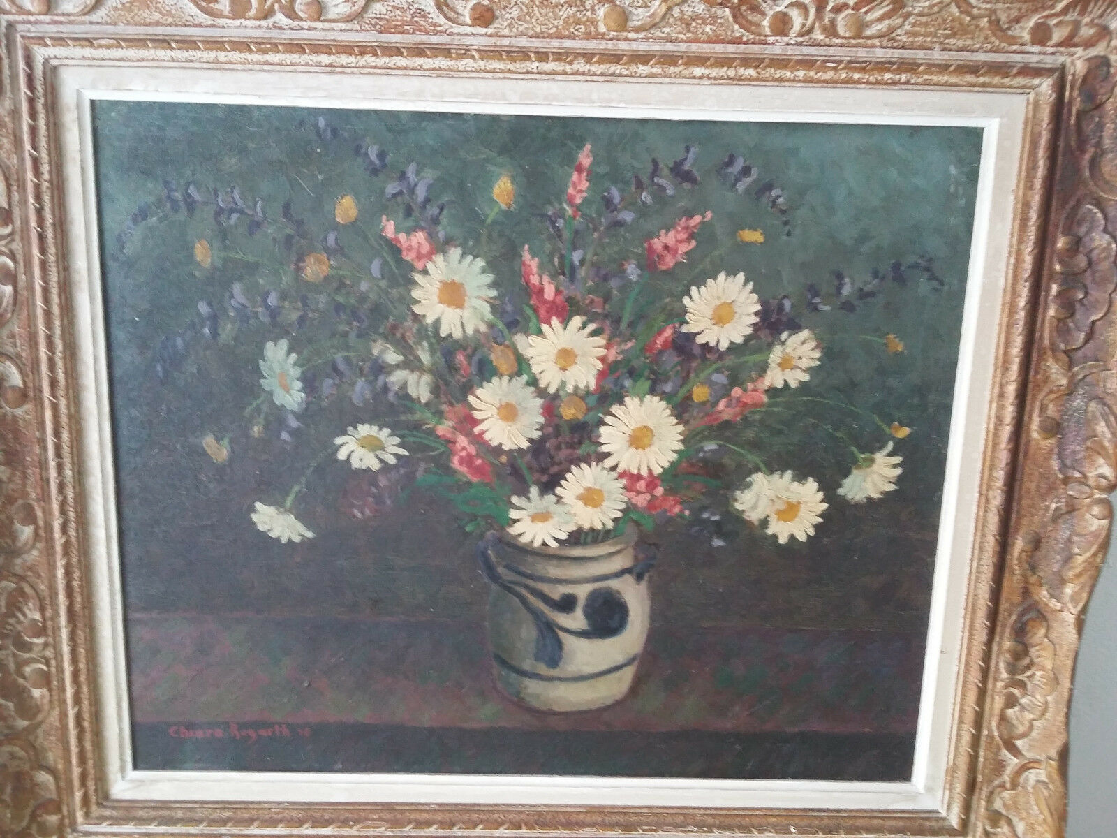 Oil on panel signed 79 cm x 69 cm