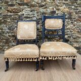 Chaise ancienne , chauffeuse fin XIXe