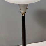 Elegant Glass, Beech and Brass Floor Lamp, Italy
