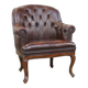 Fauteuil chesterfield anglais classique en cuir de vachette