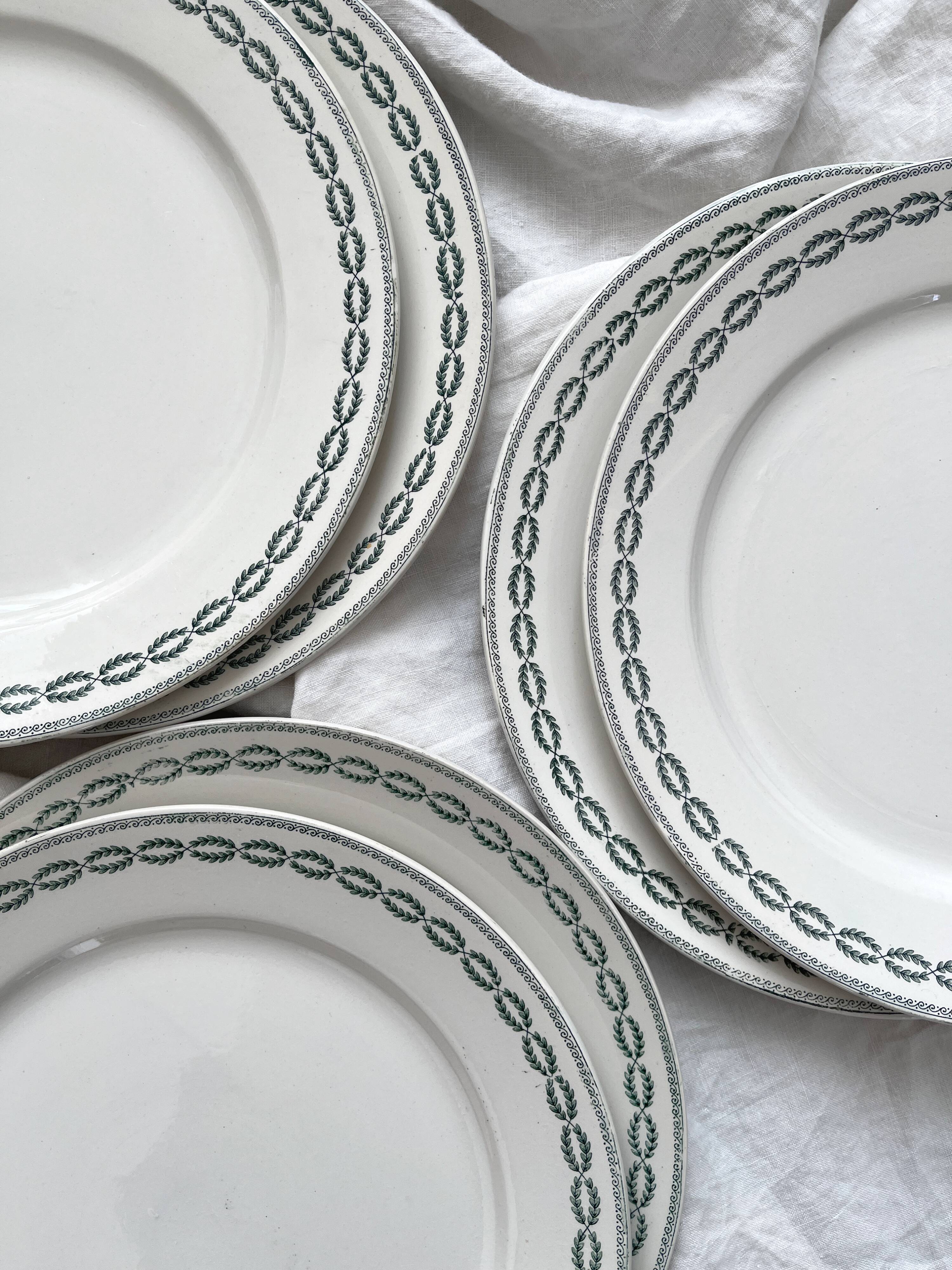 6 flat plates in iron earth "Nobilis" U&C Sarreguemines