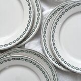 6 flat plates in iron earth "Nobilis" U&C Sarreguemines