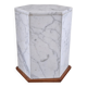 Italian hexagonal Carrara marble monolith side table / pedestal