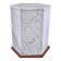 Italian hexagonal Carrara marble monolith side table / pedestal