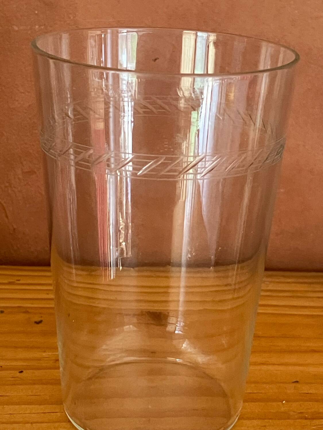 6 antique blown and engraved lemonade glasses