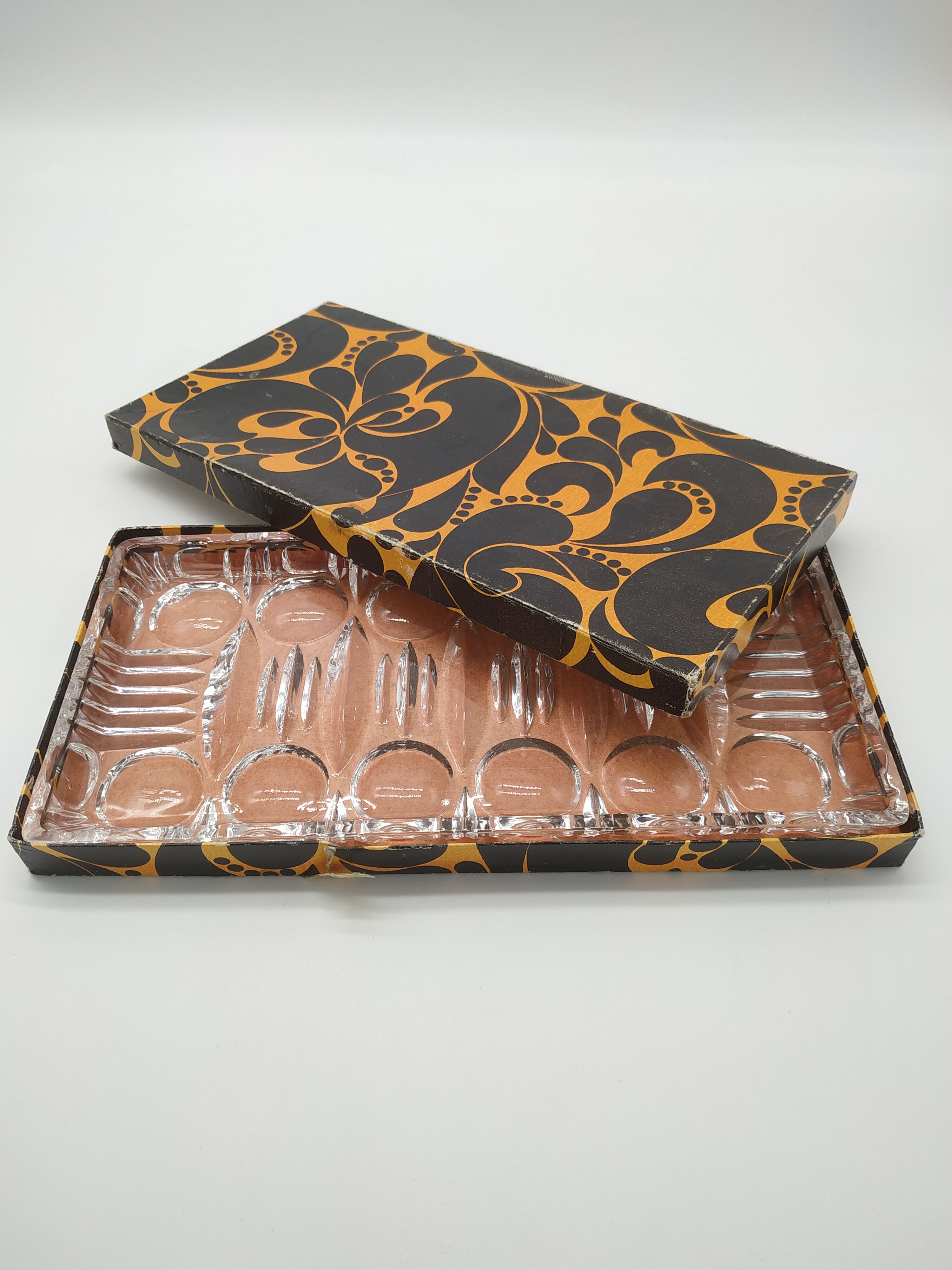 Serving dish in crystal design vintage 60s/70s