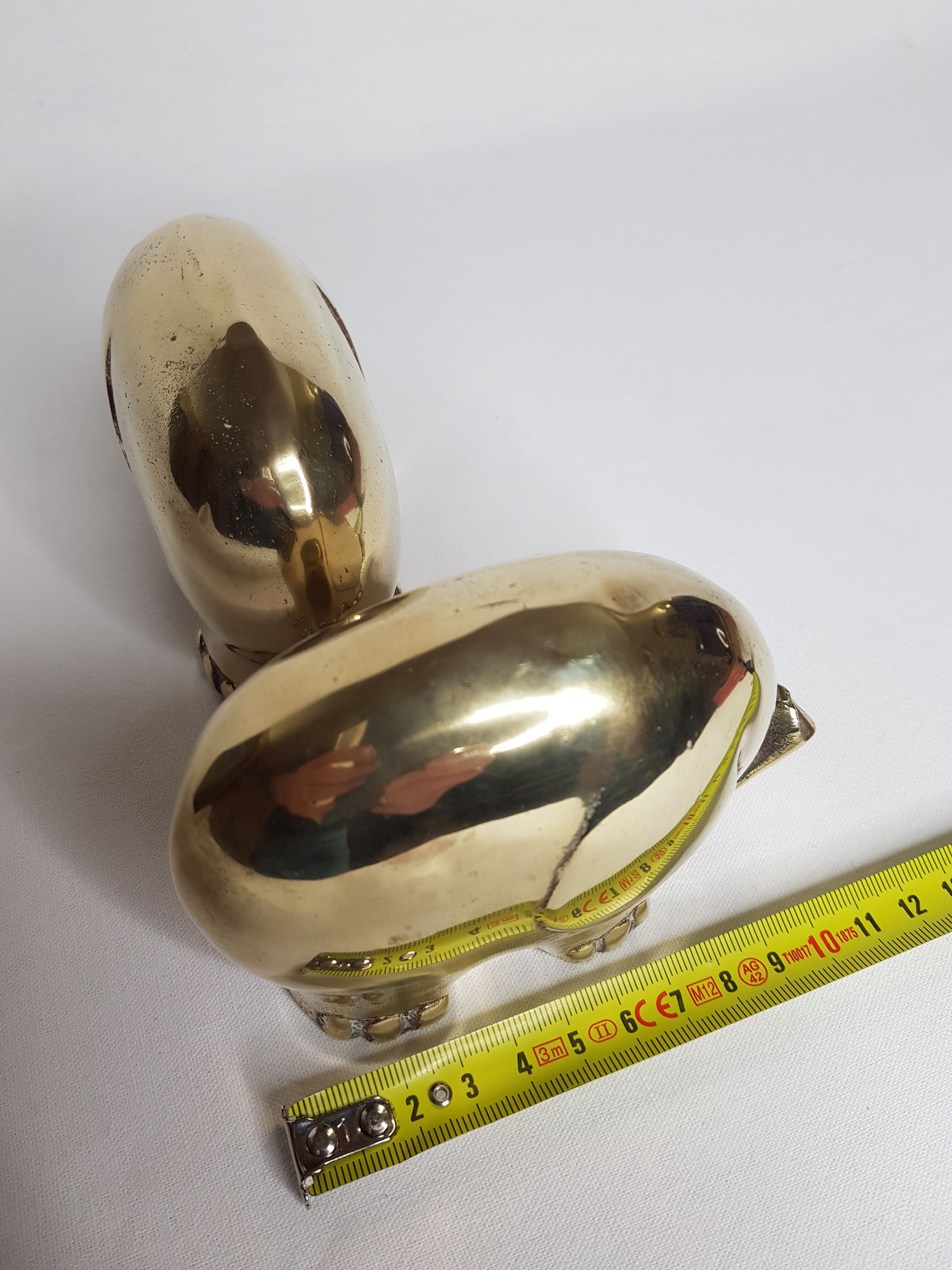 Pair of brass elephant design Massiv Messing