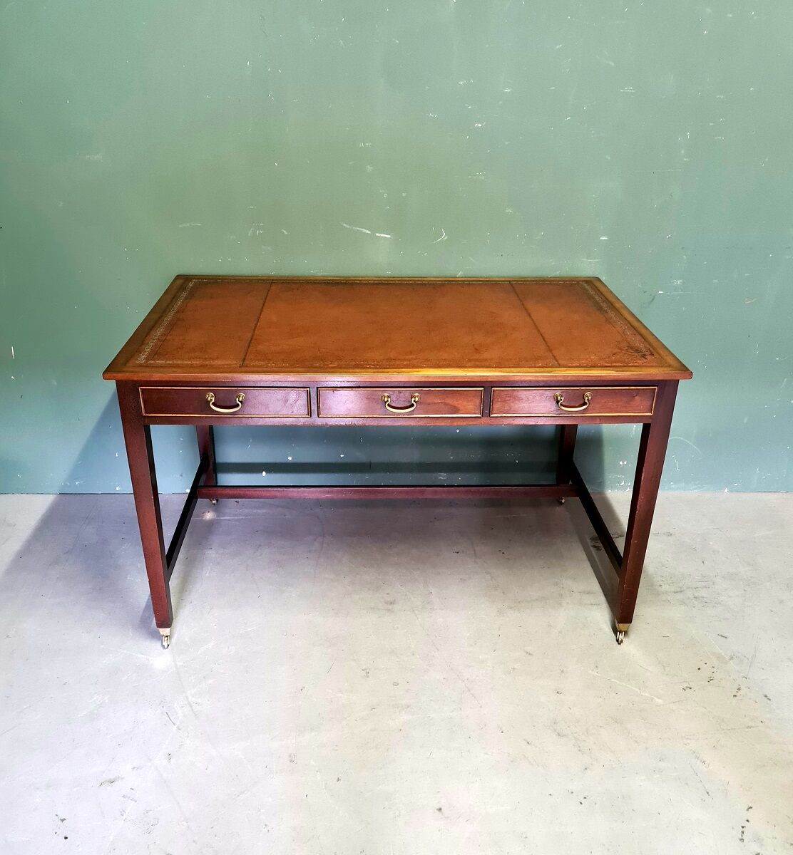 Classic english mahogany writing desk 20th century