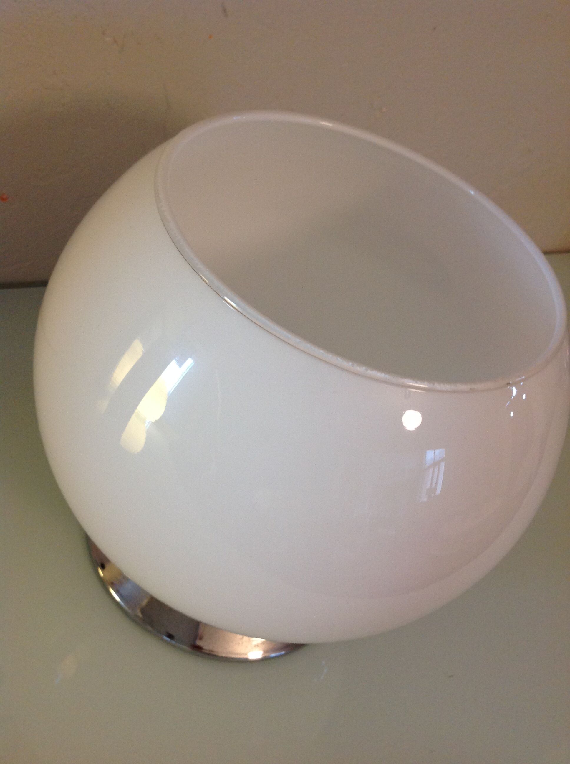 Ceiling light globe opened in opaline white vintage 60