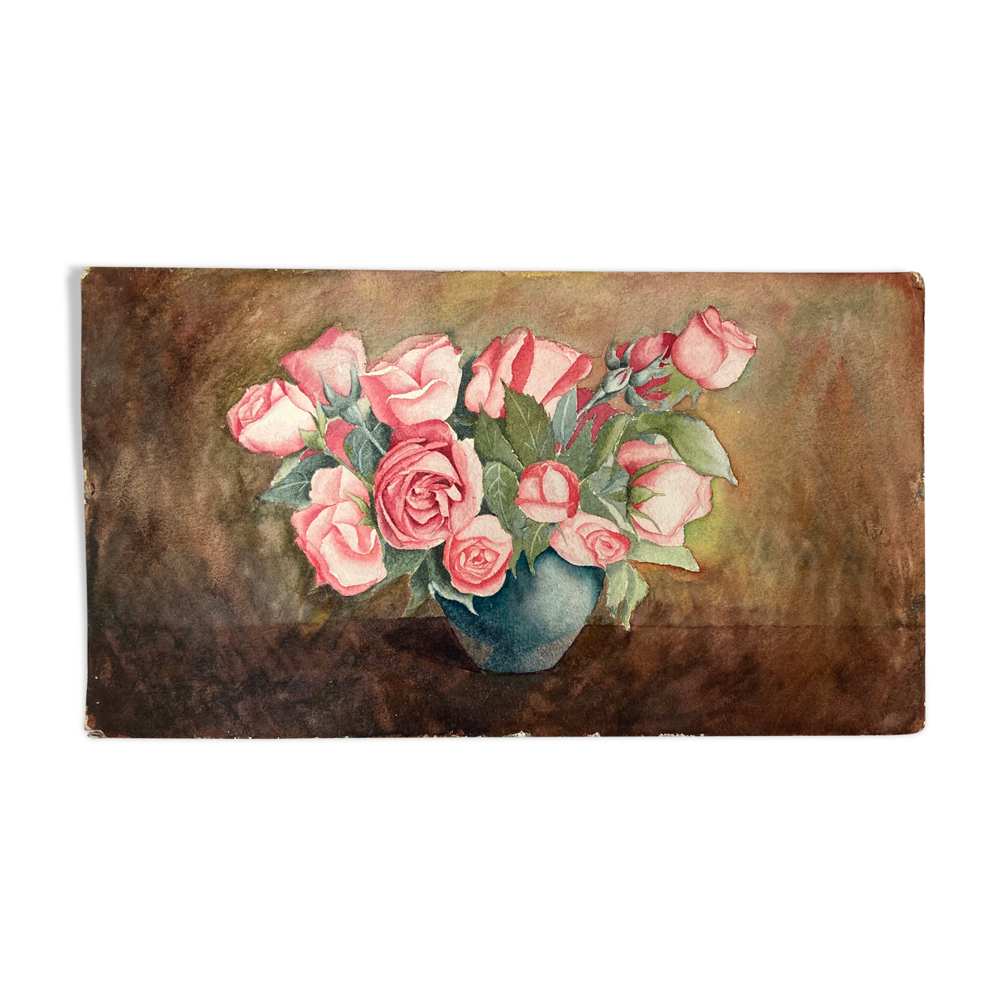 Aquarelle aux roses vintage