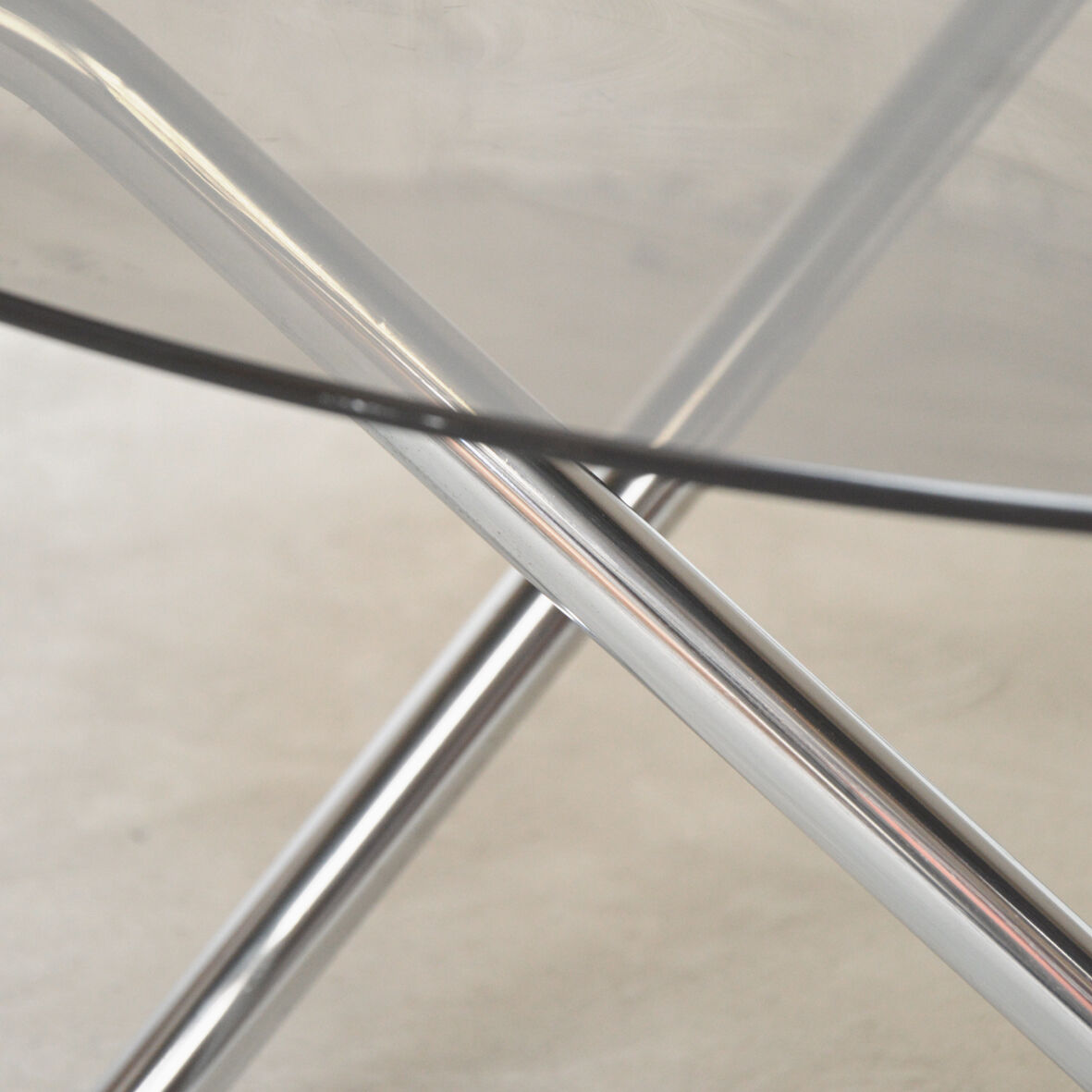 Glass and metal coffee table, 1980