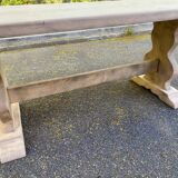 Renovated monastery dining table in ash, 180cm.