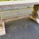 Renovated monastery dining table in ash, 180cm.