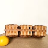 Vintage rattan hanging basket