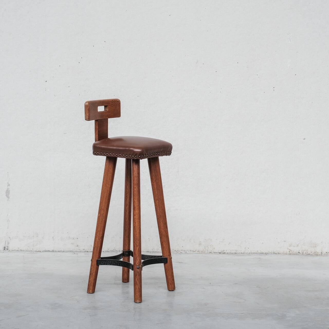 Set of four Mid-Century Dutch bar stools