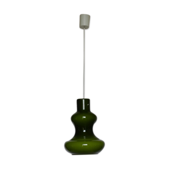 Green and white opaline hanging inside