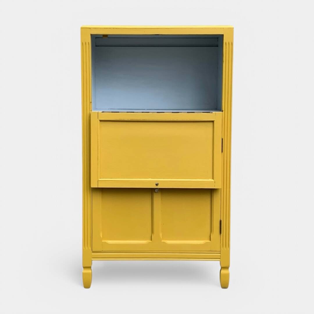 Parisian art deco buffet in yellow ochre