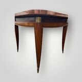 Art deco style mahogany and veneer game table