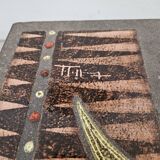 Enameled lava stone coffee table - Jean Jaffeux