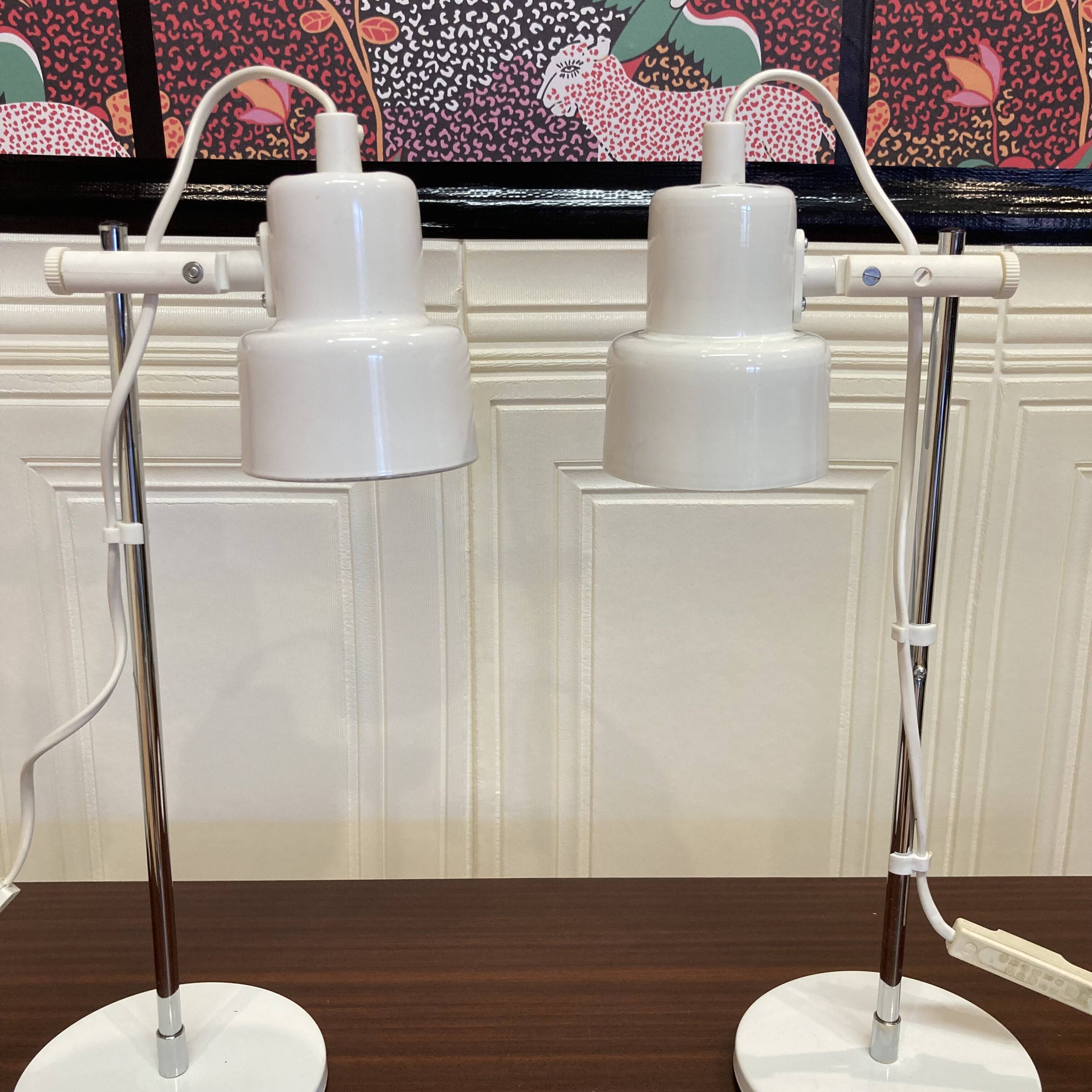 Pair of modular metal lamps, Scandinavian design.