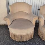 Paire de fauteuils crapaud