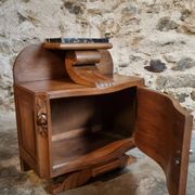 Table de chevet Art Déco française avec dessus en marbre, vers 1930