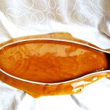 Flat fish set and 6 barbotine plates, vintage fish set