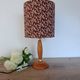 Lampe bois mid-century Abat-jour graphisme végétal