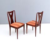 Set of Six Vintage Walnut Dining Chairs, Italy