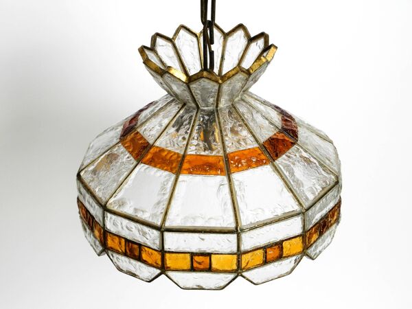 Suspension en verre PoliArte italienne des années 1960   Ø 52 cm