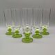 6 vintage champagne flutes with textured apple green base vemam italy