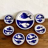 Mediterranean service, large dish and 6 soup plates