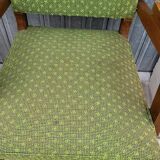 Paire de fauteuils bridge vintage 1950s pieds compas design