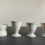 4 coquetiers céramique ancienne
