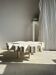 Very large whitewashed mango coffee table with an organic top D:140cm