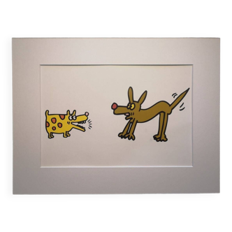 Illustration by Keith Haring - 'Animals' series - 6/12