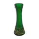 Vintage vase in moulded glass, green and gold patterns - 1970s