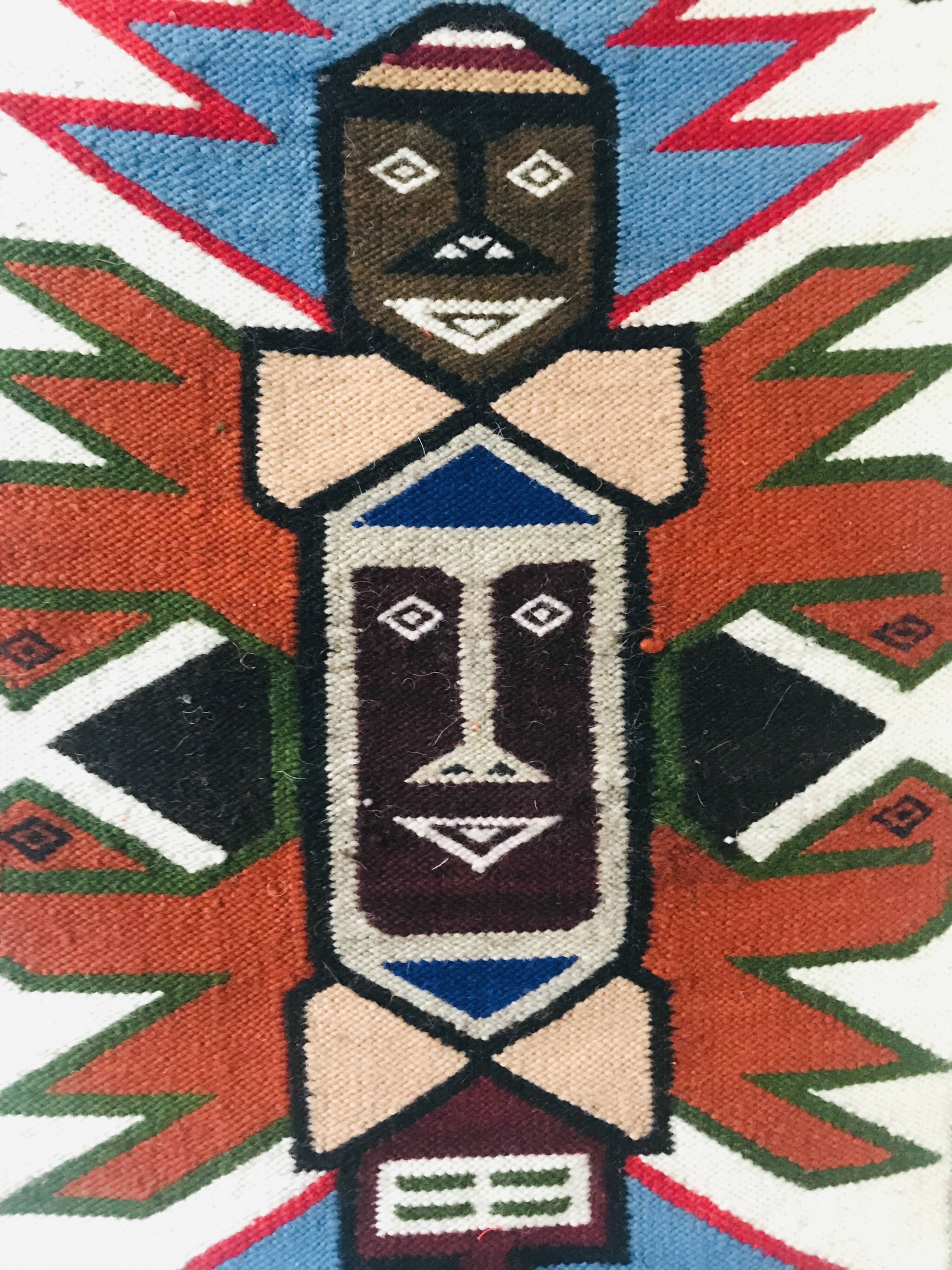 God Sun Andes wool wall tapestry