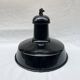 Industrial pendant light in black and white enamelled sheet metal factory bowl