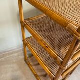 Rattan and cane shelf