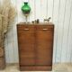 Renovated 1977 oak filing cabinet with double curtain