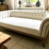 Chesterfield linen sofa