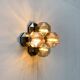 Vintage German wall or ceiling lamp from the space age in chrome and glass by Motoko Ishii for Staff, 1970s.