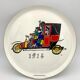 Vintage dessert service in earthenware, signed Jacques Charmoz - Val d'Or GIEN - 1950s